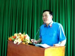 Đồng chí Nguyễn Hòa Bình, Ủy viên Trung ương Đảng, Viện trưởng Viện KSND tối cao phát biểu chỉ đạo tại buổi làm việc