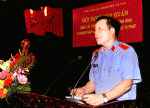 Đồng chí Nguyễn Hòa Bình, Ủy viên Trung ương Đảng, Viện trưởng Viện KSND tối cao phát biểu chỉ đạo hội nghị