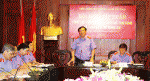Đồng chí Nguyễn Hòa Bình, Ủy viên Trung ương Đảng, Viện trưởng Viện Abc8 aaa.com trò chơi trực tuyến nhân dân tối cao phát biểu tại hội nghị