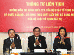 Lãnh đạo ba ngành: Tư pháp - Tòa án - Kiểm sát ký Thông tư liên tịch