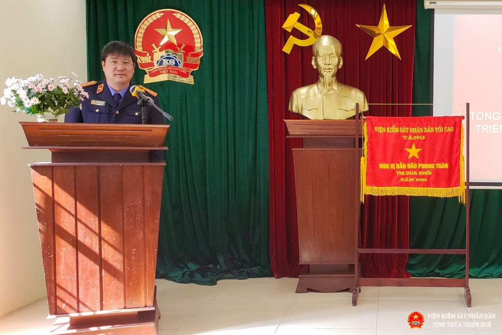 Đồng chí Nguyễn Trung Kiên, Thành ủy viên,TUV, Viện trưởng Abc88.com kho game phong phú thành phố Huế phát biểu chỉ đạo