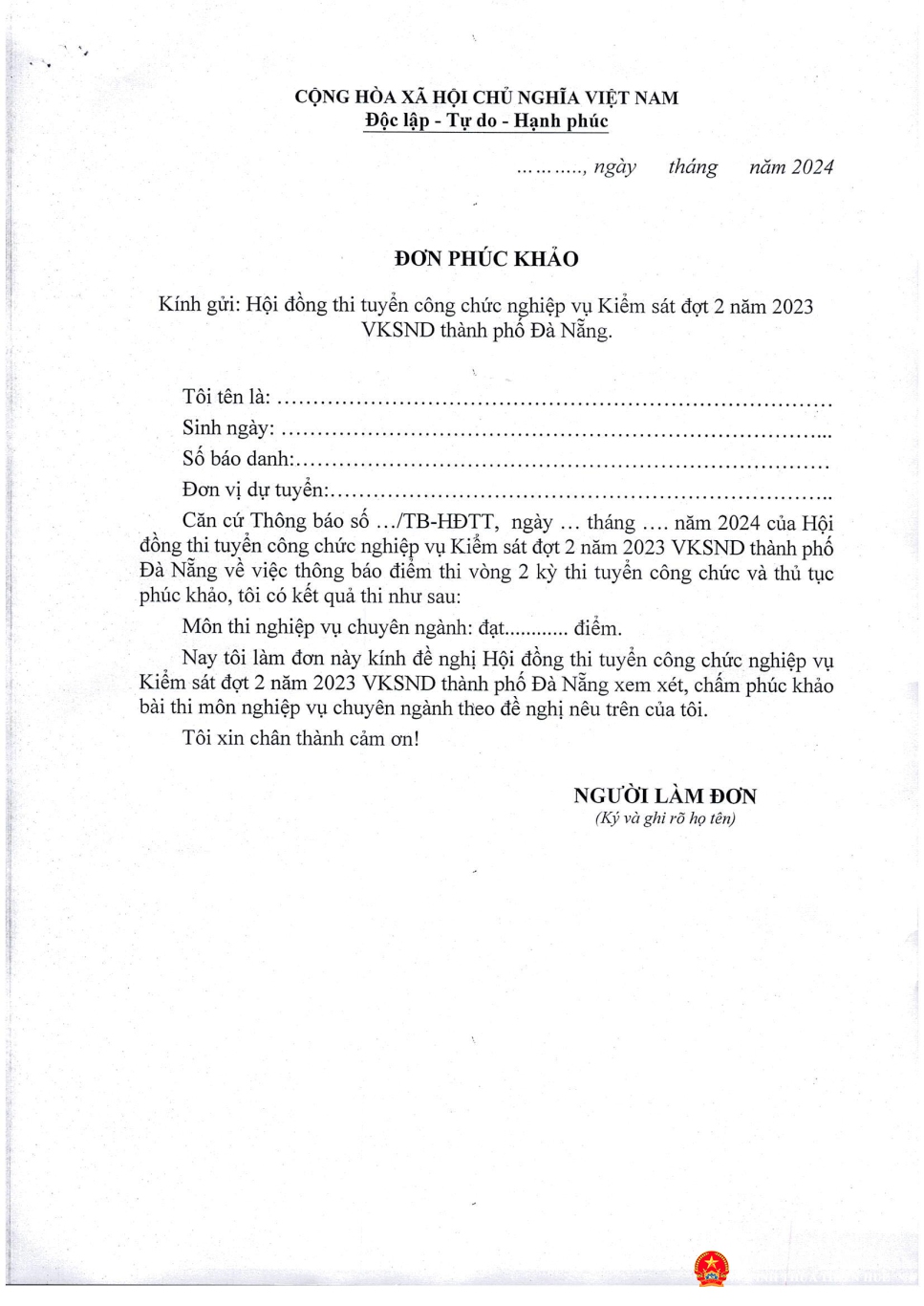 thong bao ket qua diem thi vong 2 va thu tuc phuc khao page 8