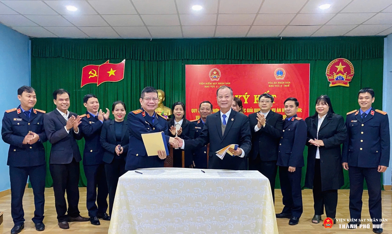 Nâng cao hiệu quả tư pháp – Viện Abc8 aaa.com trò chơi trực tuyến nhân dân và Tòa án nhân dân khu vực 2 – Huế ký kết Quy chế phối hợp